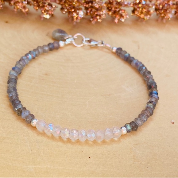 Moonstone & Labradorite Sterling Silver Bracelet - Picture 10 of 13